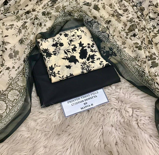 Lawn 3PC β Chiffon Dupatta β D-101