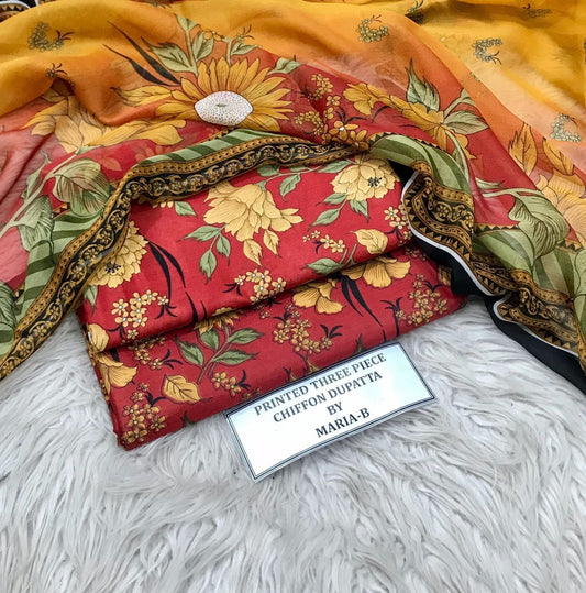 Lawn 3PC β Chiffon Dupatta β D-102