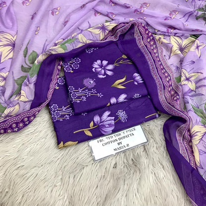 Lawn 3PC – Chiffon Dupatta – D-121