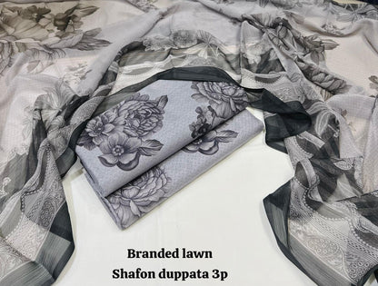 Lawn 3PC – Chiffon Dupatta – D-113